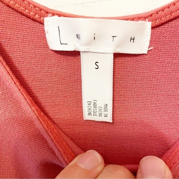 Leith | Women’s Maeve Pink Rayon/Spandex Blend Midi Length Dress Small - Picture 3 of 7